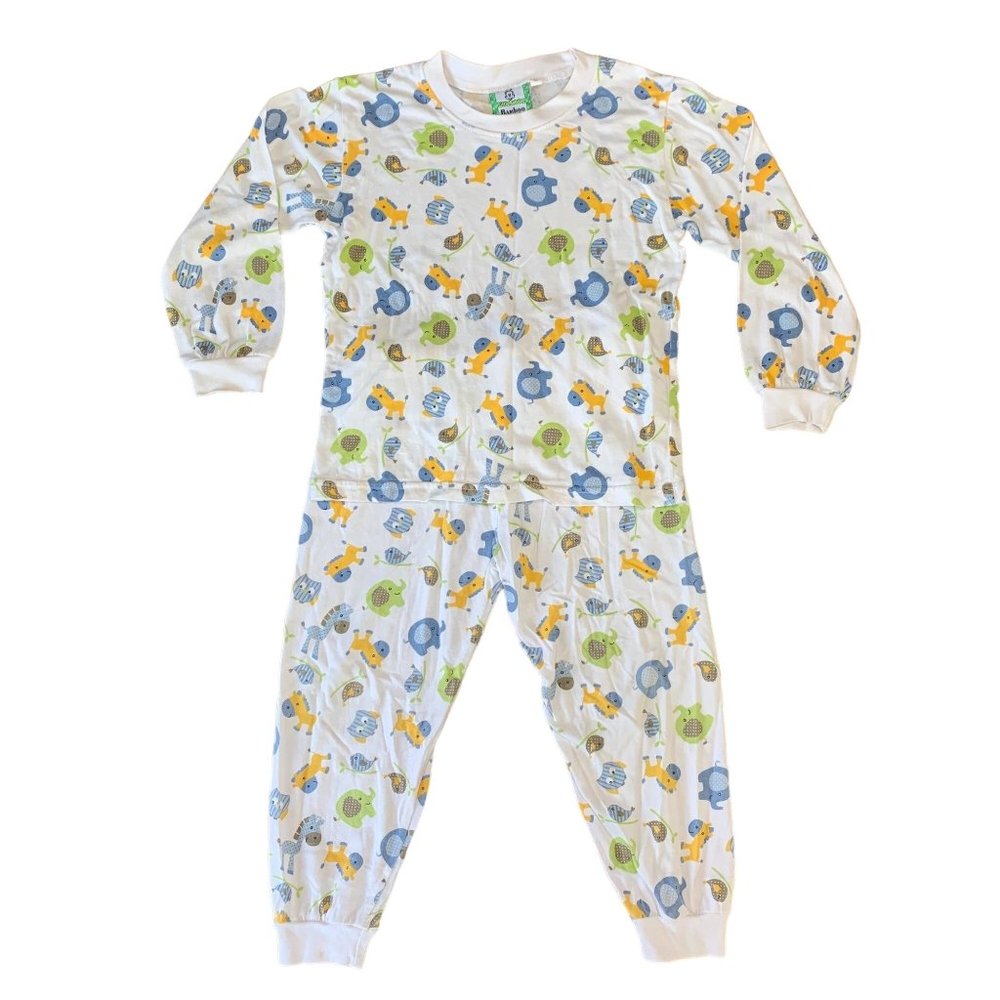 LITTLE BOBDOG Unisex Bamboo Pajamas M 3-4 3T 4T Toddler Animals Elephants PJs